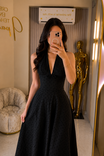 Vestido black dots