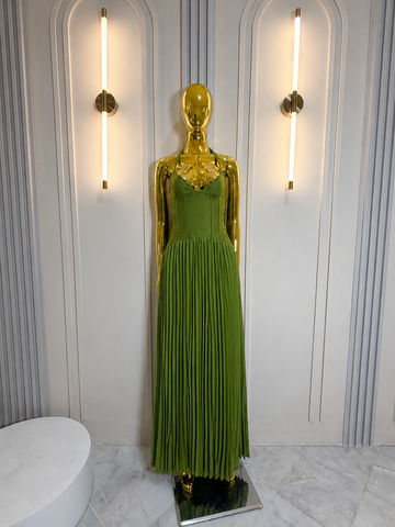 VESTIDO GREEN PLIZ