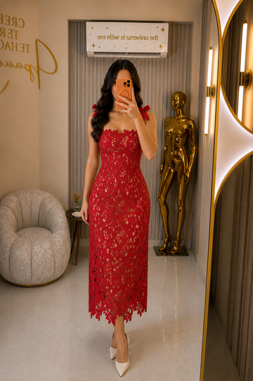 Vestido rojo encaje