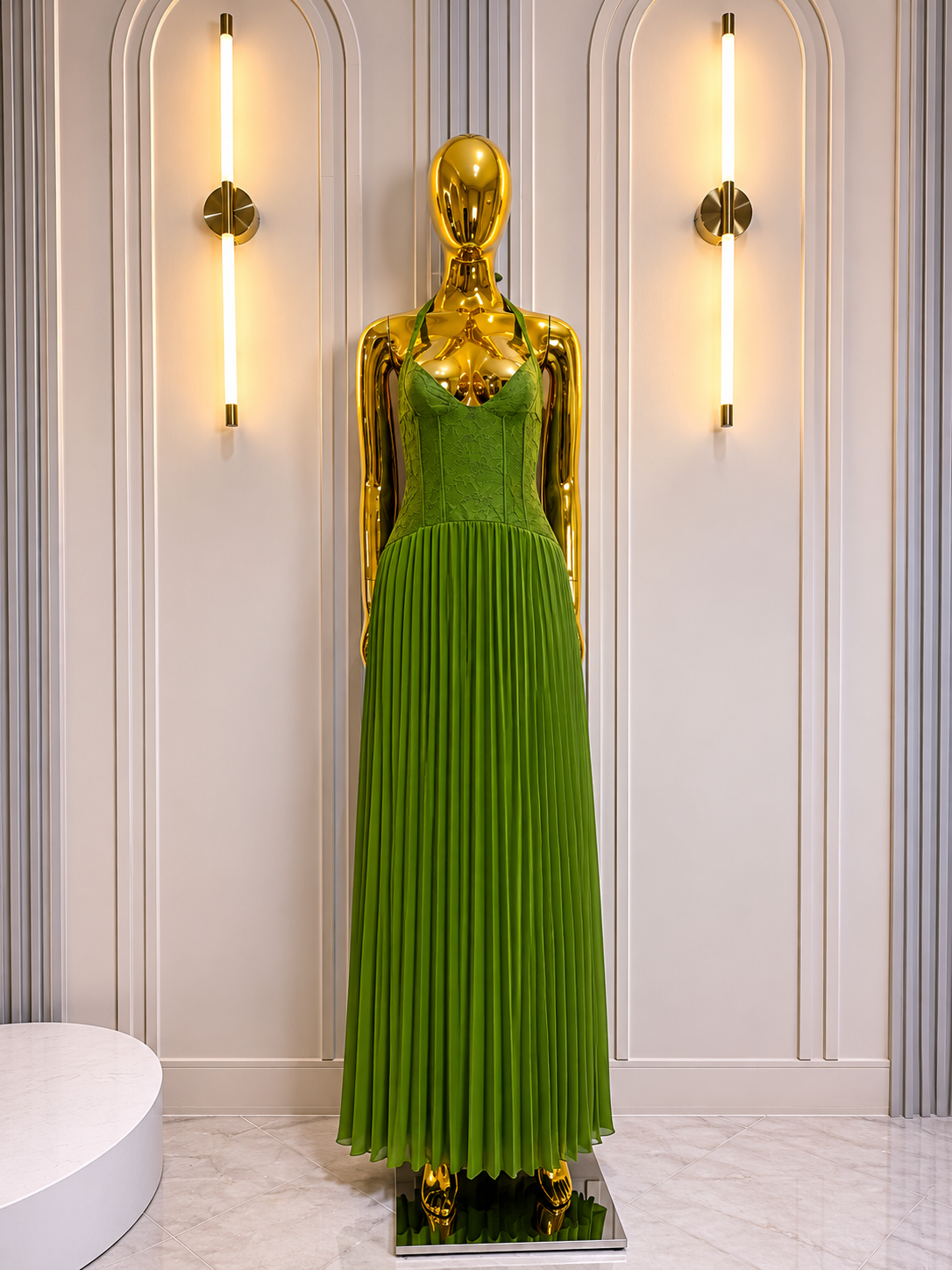 VESTIDO GREEN PLIZ